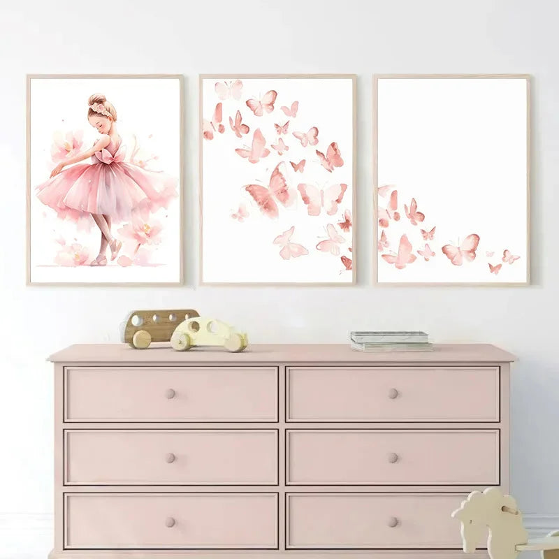Pink Ballerina Unicorn Wall Art