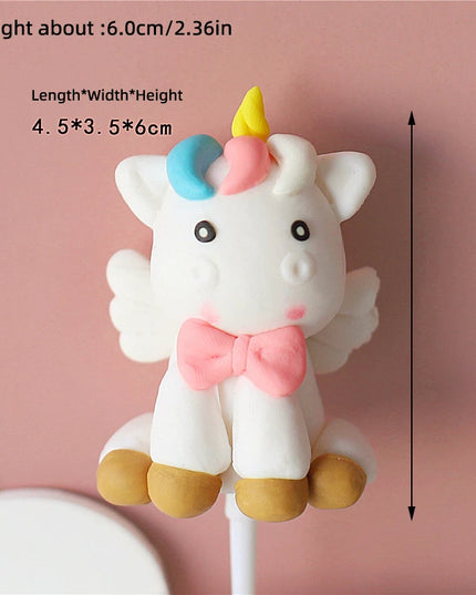 Adorable Winged Unicorn Cake Topper