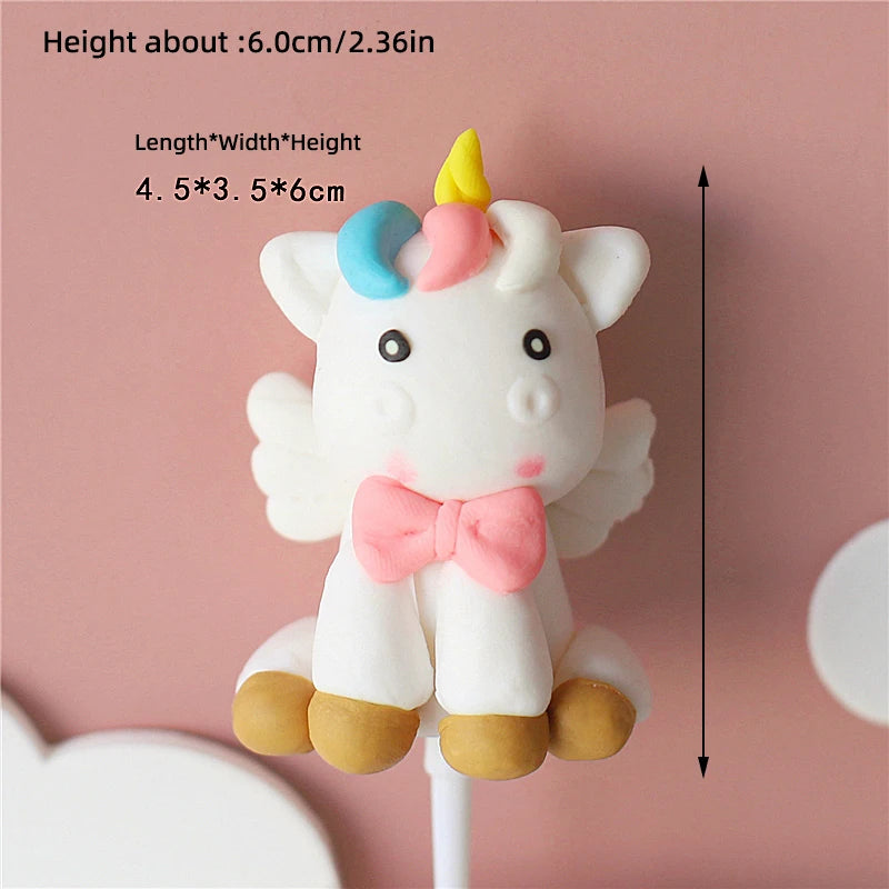 Adorable Winged Unicorn Cake Topper