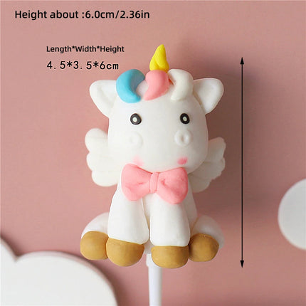 Adorable Winged Unicorn Cake Topper