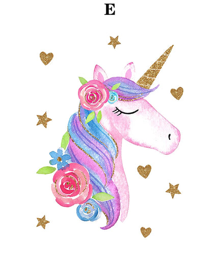 Pink Floral Unicorn Wall Art