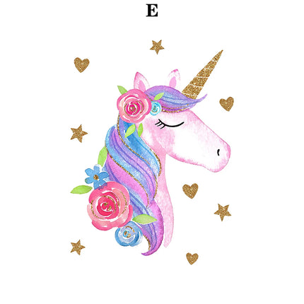 Pink Floral Unicorn Wall Art