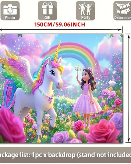 Princess Unicorn Garden Tapestry