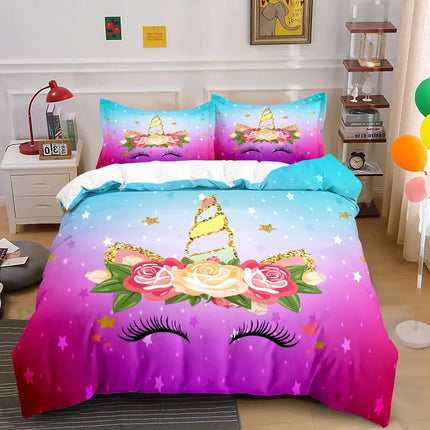 Luminous Lashes Unicorn Bedding