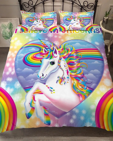Sparkle Heart Believe Unicorn Bedding