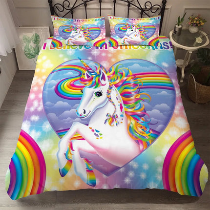 Sparkle Heart Believe Unicorn Bedding
