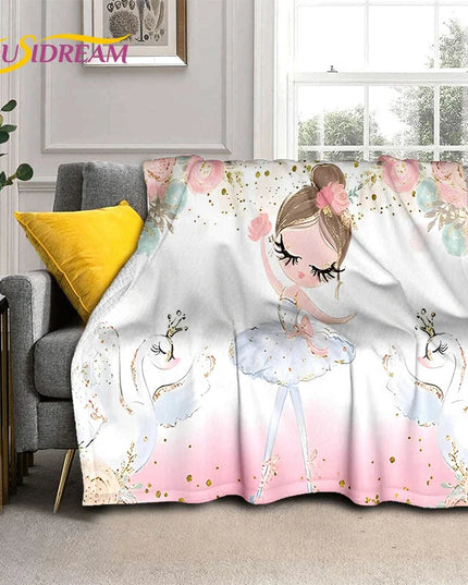 Ballet Girl and Unicorn Blanket