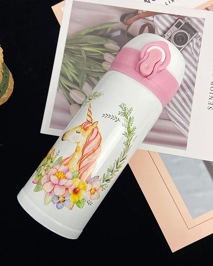 Floral Unicorn Water Bottle