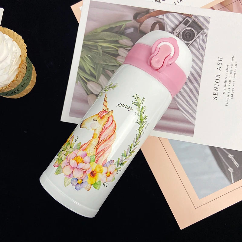 Floral Unicorn Water Bottle