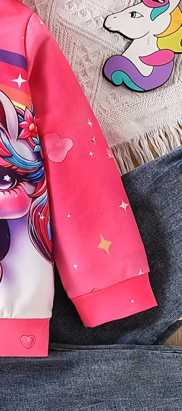 Rainbow Unicorn Castle Hoodie Kids