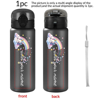 Bold Black Unicorn Water Bottle