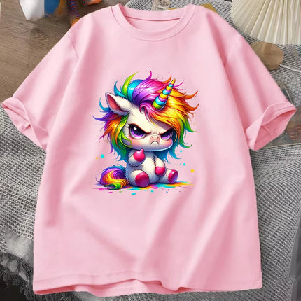 Pink Cartoon Unicorn Shirt