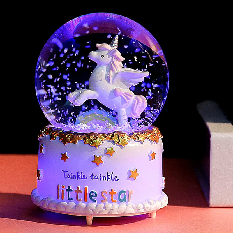 Large Crystal Unicorn Snow Globe