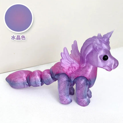 3D Printed Crystal Unicorn Figurine