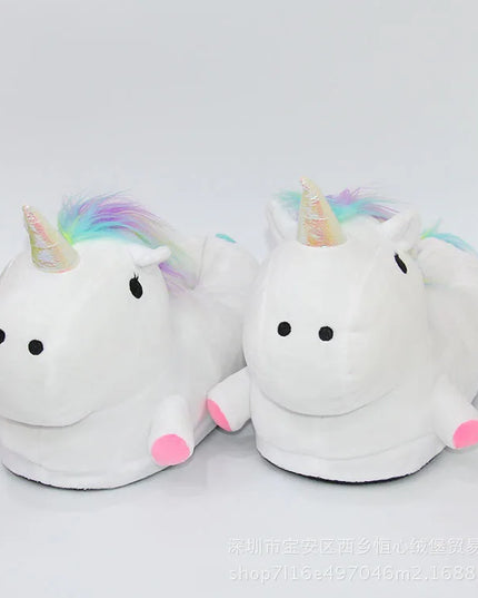 Giant Plush Unicorn Slippers