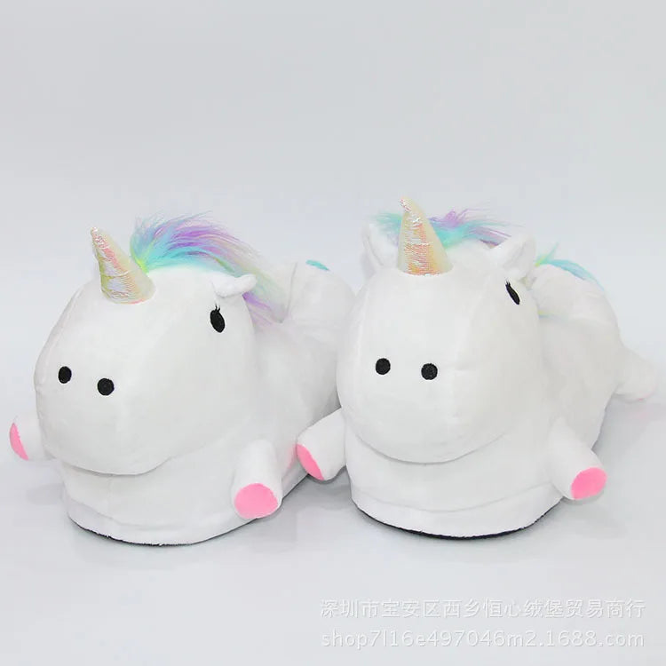Giant Plush Unicorn Slippers
