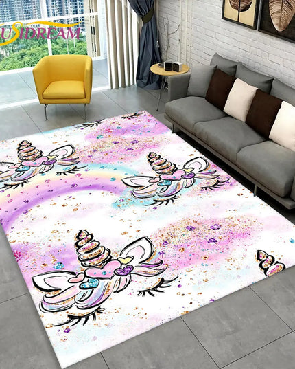 Sparkly Rainbow Unicorn Rug