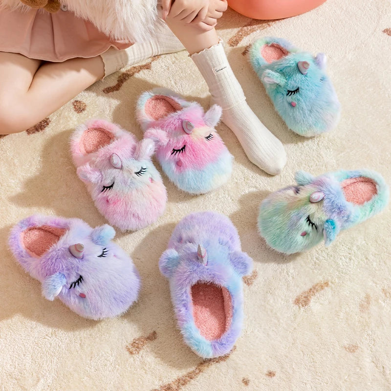 Cozy Pastel Unicorn Slippers
