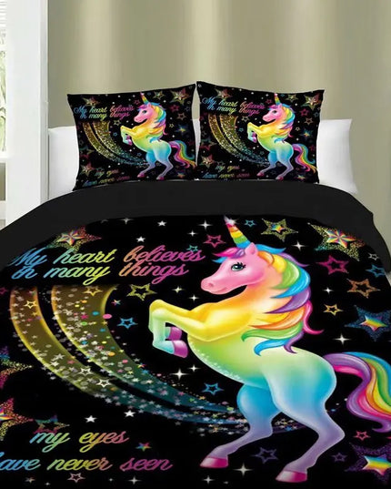 Rainbow Believe Unicorn Bedding