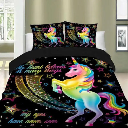 Rainbow Believe Unicorn Bedding