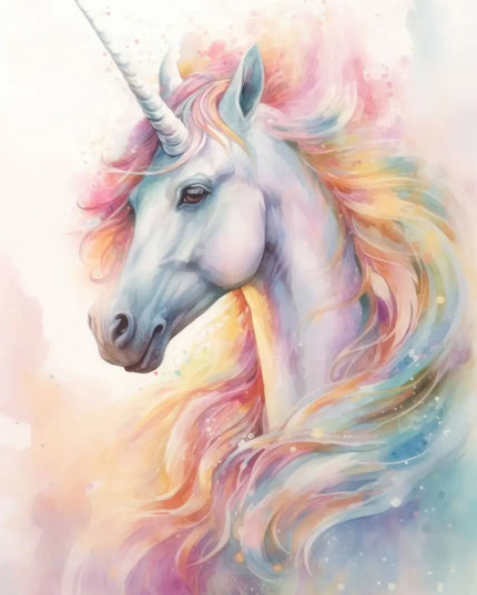 Pastel Unicorn Wall Art Canvas