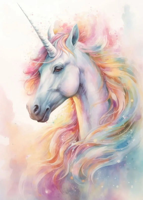 Pastel Unicorn Wall Art Canvas