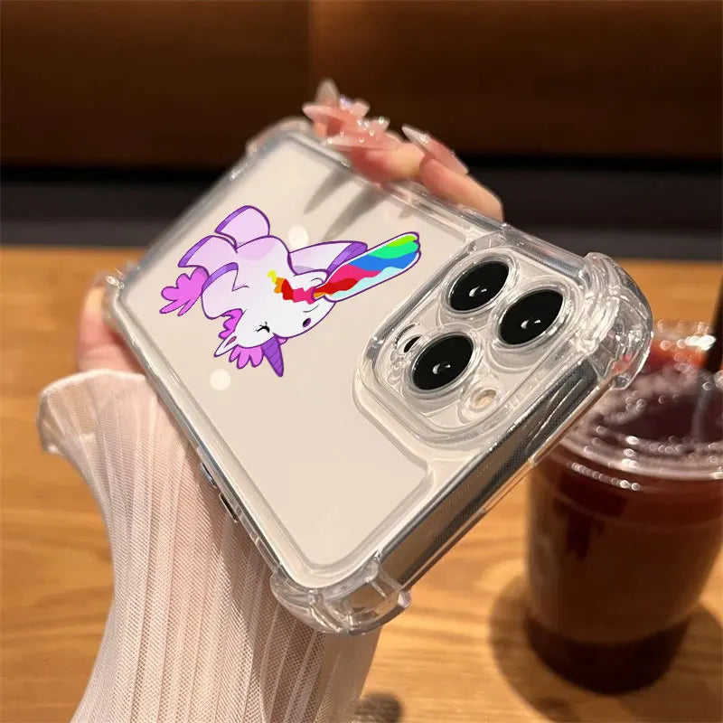 Happy Rainbow Unicorn Clear Case