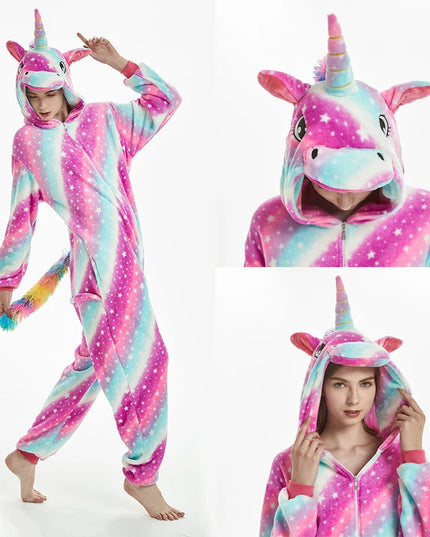 Pink Star Girls Unicorn Onesie