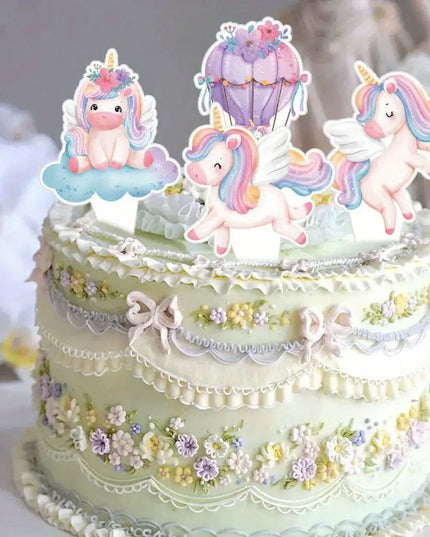 30-Pack Pastel Unicorn Cupcake Toppers