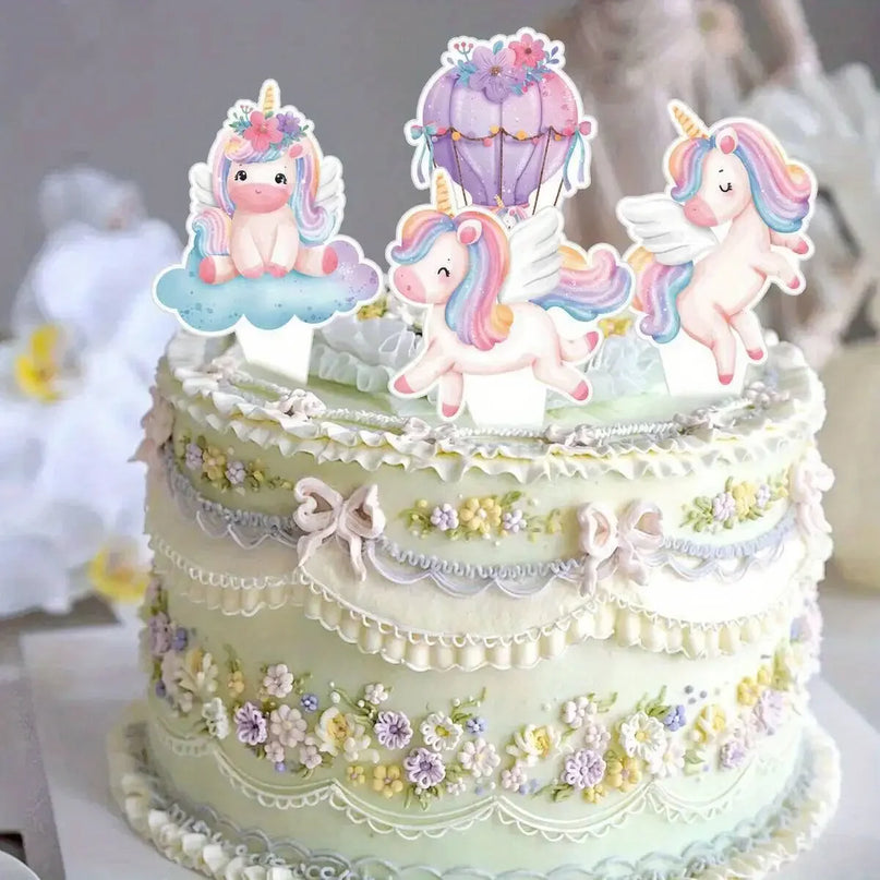 30-Pack Pastel Unicorn Cupcake Toppers