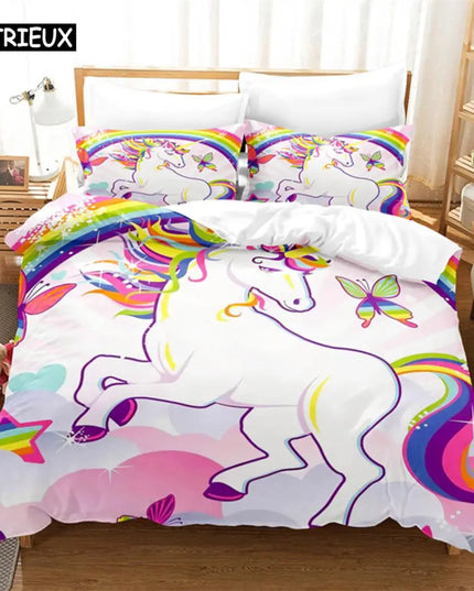 Rainbow Unicorn Duvet Cover