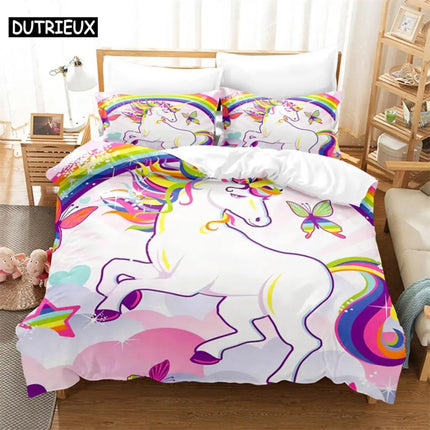 Rainbow Unicorn Duvet Cover
