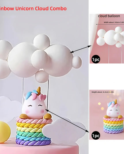 Rainbow Unicorn Cloud Cake Topper