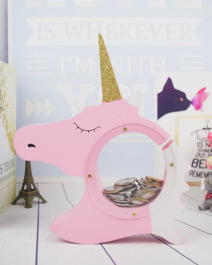 Sparkly Unicorn Head Piggy Bank