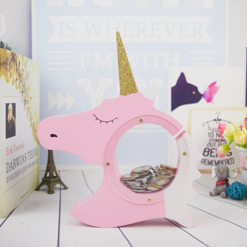Sparkly Unicorn Head Piggy Bank