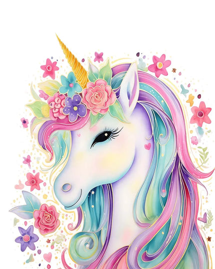 Floral Crown Unicorn Wall Art