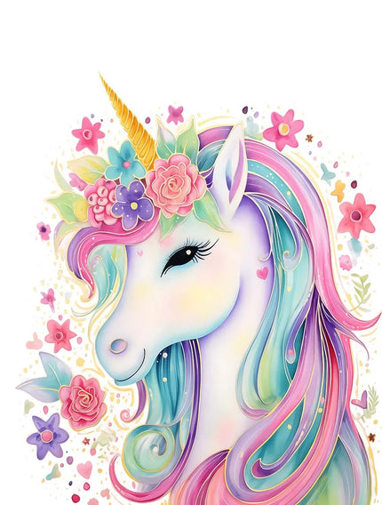 Floral Crown Unicorn Wall Art