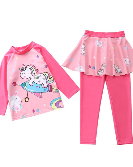 Space Unicorn Rashguard Swimsuit Set