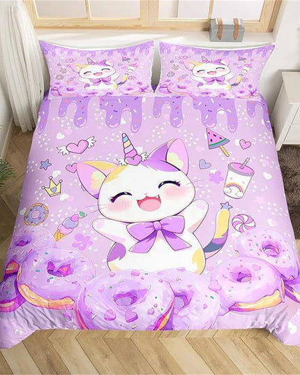 Lavender Donut Caticorn Bedding