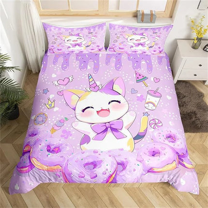 Lavender Donut Caticorn Bedding