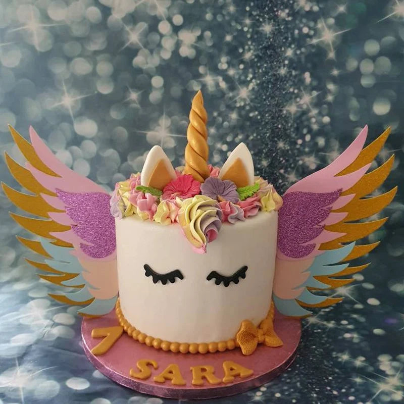 Glitter Wings Unicorn Cake Topper