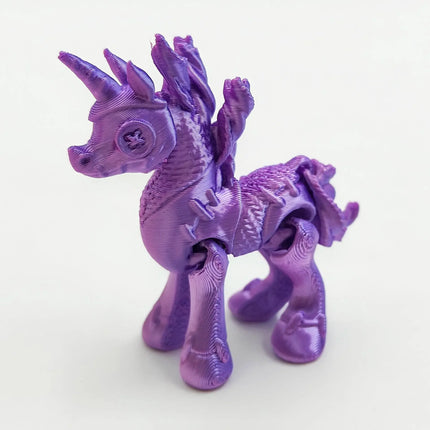 Purple 3D Printed Unicorn Figurine