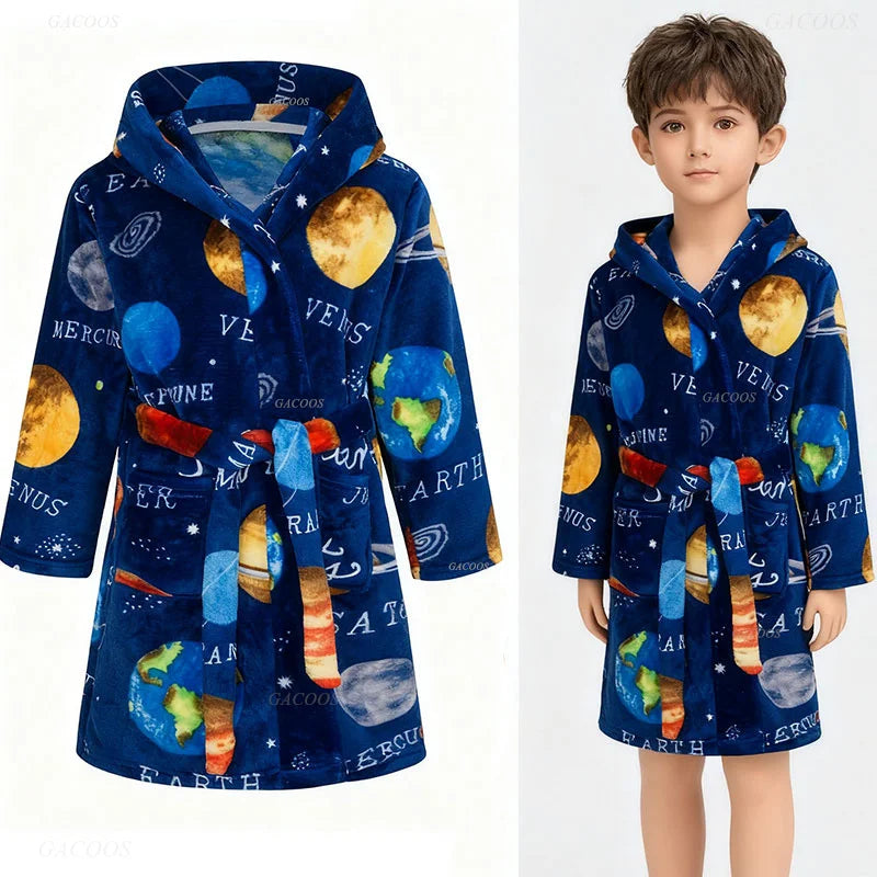 Galaxy Silhouette Kids Bathrobe