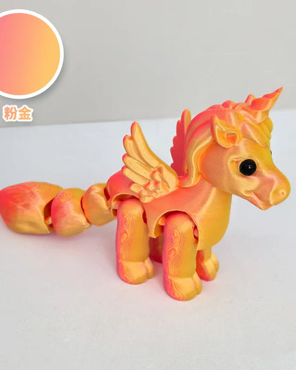 Cute Pink Gold Unicorn Figurine