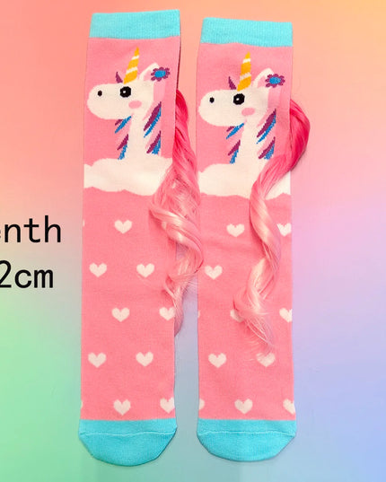 Unicorn Fuzzy Socks with Real Mane
