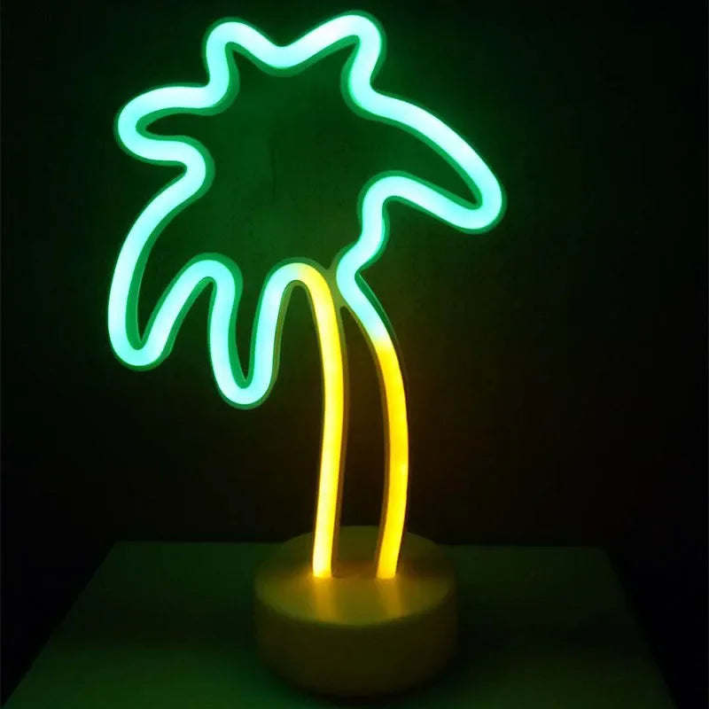 Unicorn & Flamingo Neon Night Light Set