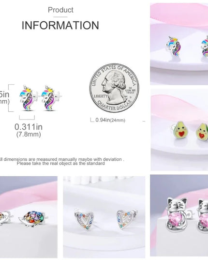 Pegasus Unicorn Huggie Earrings