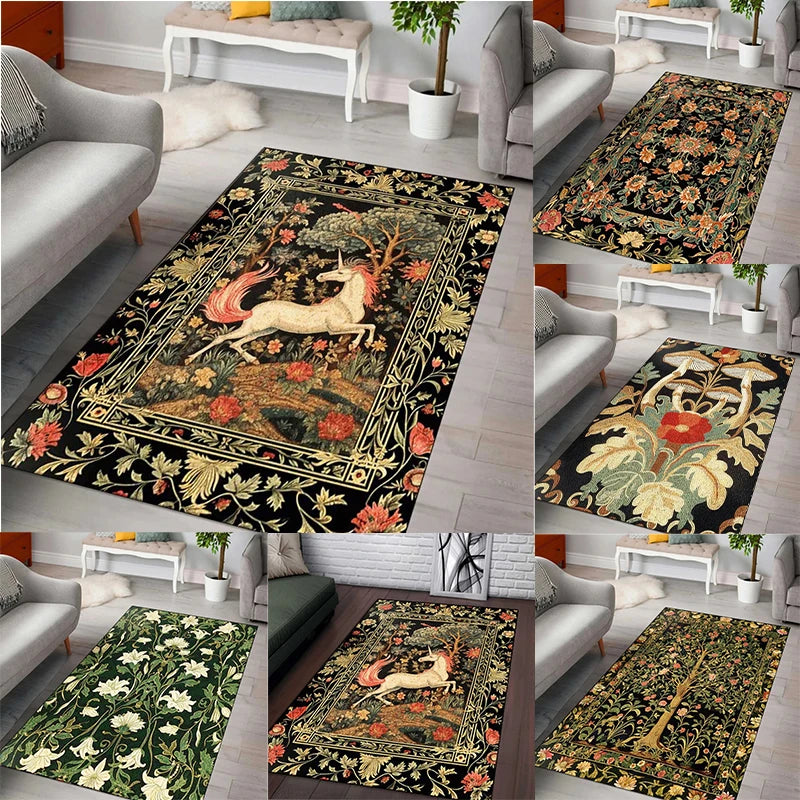 Vintage Forest Unicorn Rug