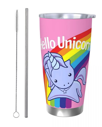 Pink Winged Unicorn Tumbler