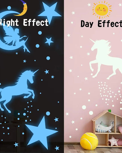 Glow Unicorn Wall Sticker Set